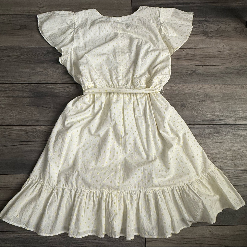 Lane Bryant White Dress w/Yellow Polka Dots A Line Size 20 Knee Length Summer - Picture 13 of 14